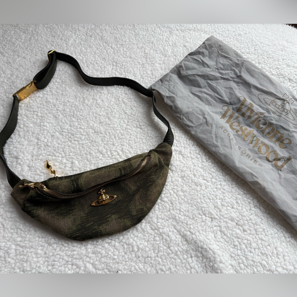 Vivienne Westwood Designer Green Canvas Fanny Waist Belt Bag - Picture 4 of 7